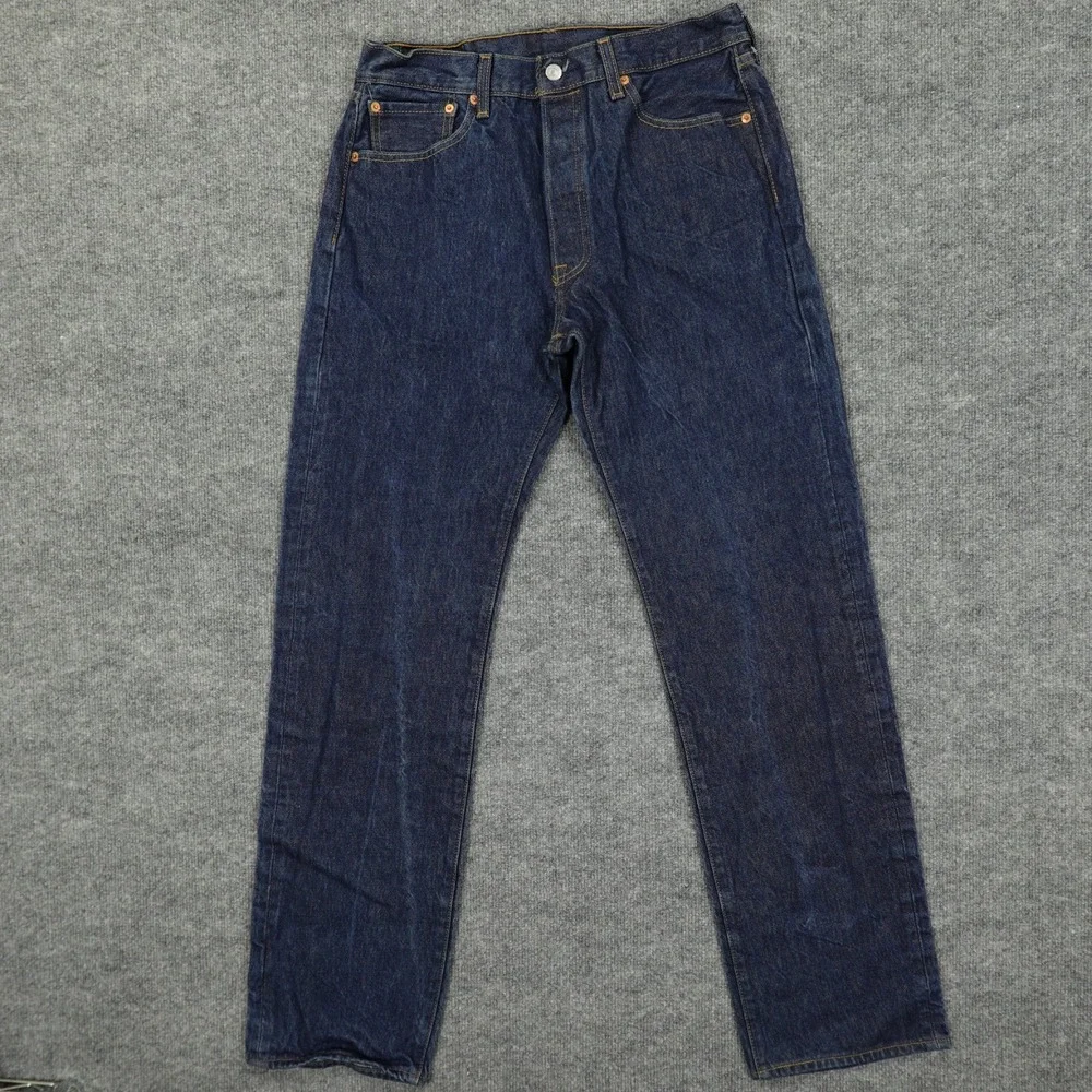 Levis 501 Mens Jeans‎ 33x30 (Tag 34x36) Blue Original Straight Button Fly